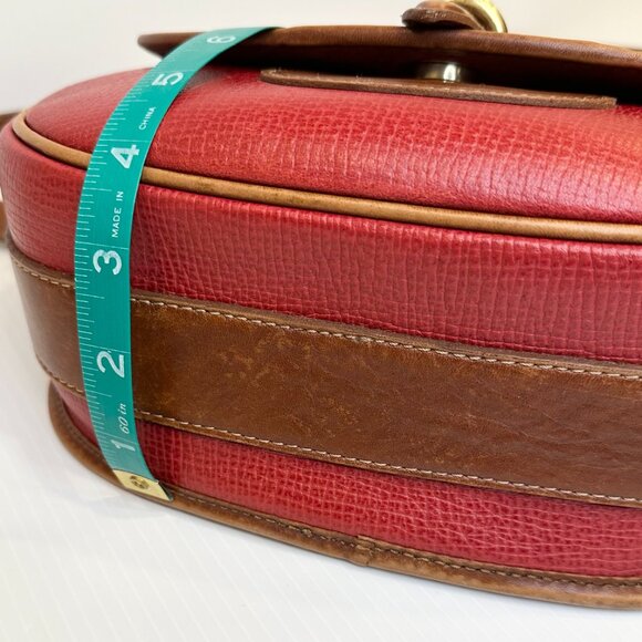 Vintage Coach DAKOTA LARIAT Made in Italy Red with Saddle Trim Rare - Picture 14 of 15